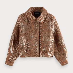 BNWT Scotch & Sofa Short Textured Animal Jacquard Jacket Sz M!!!